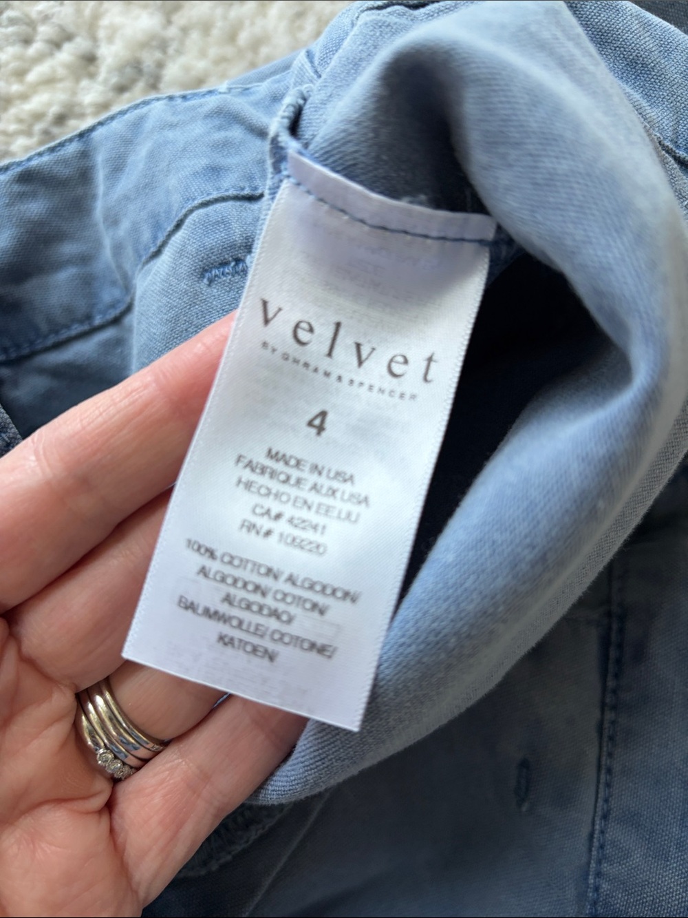 Evereve | Velvet by Graham & Spencer Mya Utility Pant Blue Size 4 NWOT - Picture 8 of 8